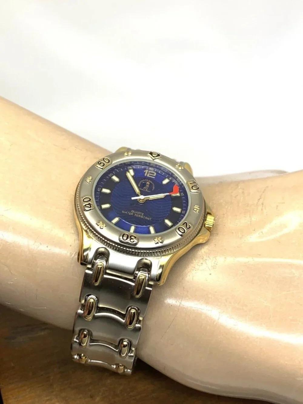 Hollywood Gold Club Men's Watch Quartz Blue Dial Two Tone Stainless Steel 36mm